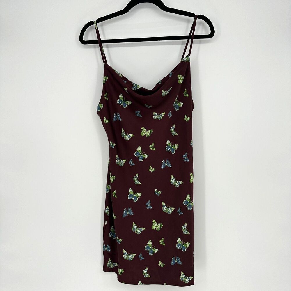 Urban Outfitters Womens Mallory Mini Slip Dress Size M Butterflies Y2K Whimsical - Picture 2 of 10
